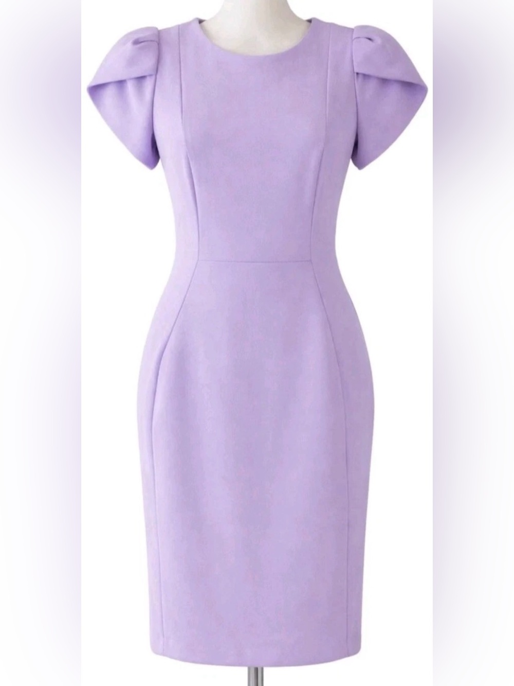 ⭐️FREE SHIPPING⭐️ Calvin Klein Leather Tulip Sleeve Sheath Knee Length Dress
